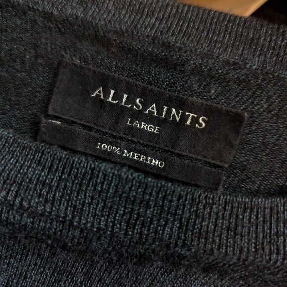 ALL SAINTS - Blue/grey crewneck sweater - Sz L - Picture 5 of 6